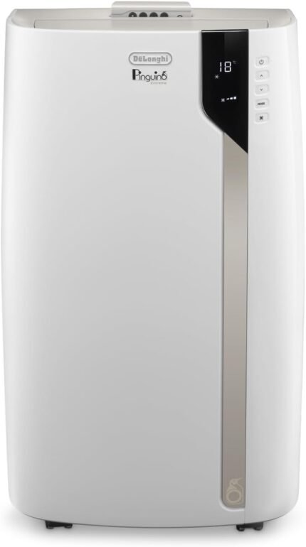 De'Longhi Pinguino PAC EX93 Mobiles Klimagerät mit Abluftschlauch, 60dB(A), Whisper Technology - Sehrleise, Klimaanlage für Räume bis 85m3, 3 Ventilatorgeschwindigkeiten, Entfeuchtungsfunktion, Weiß