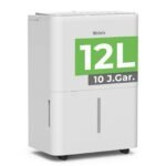Luftentfeuchter elektrisch 30L, Entfeuchter elektrisch für Keller, Raumentfeuchter elektrisch 40dB für Räume bis zu 245m³/90m², mit Filter und 1M Ablaufschlauch, Timer, 10 J. Gar.