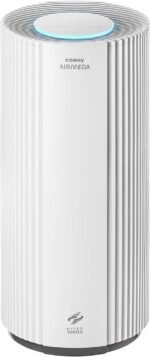 COWAY Luftreiniger für große Räume, CADR 734 m³/h, reinigt 153 m² in 30 Min., HEPA Filter gegen Rauch, Allergien, Tierhaare, Gerüche, PM1/2.5/10 AQI-Anzeige, Energiesparmodus, AIRMEGA 450 Weiß