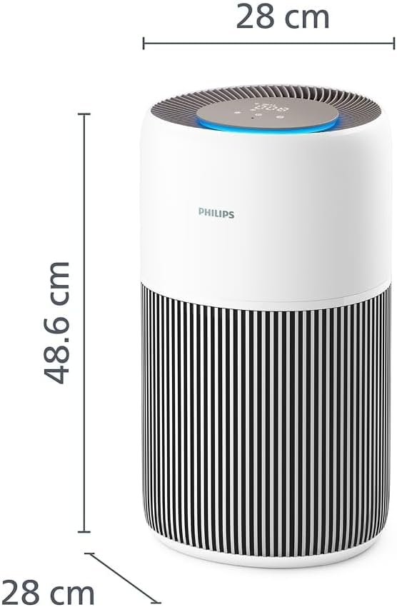 Philips Luftreiniger 2200 Series, HEPA NanoProtect + Aktivkohlefilter, CADR 400m?/h fŸr 104m?, Allergiker, Ultra-leise, Intelligenter und langlebiger Filter (AC2210/10)
