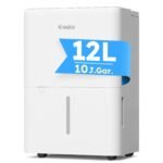Luftentfeuchter elektrisch 20L/24H, Entfeuchter elektrisch Keller, Raumentfeuchter elektrisch 39dB für Räume bis zu 150m³/50m², Timer, 1M Ablaufschlauch, Filter, 10 J. Gar