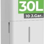 Luftentfeuchter elektrisch 30L, Entfeuchter elektrisch für Keller, Raumentfeuchter elektrisch 40dB für Räume bis zu 245m³/90m², mit Filter und 1M Ablaufschlauch, Timer, 10 J. Gar.
