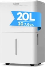 Luftentfeuchter elektrisch 20L/24H, Entfeuchter elektrisch Keller, Raumentfeuchter elektrisch 39dB für Räume bis zu 150m³/50m², Timer, 1M Ablaufschlauch, Filter, 10 J. Gar