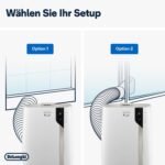 De'Longhi Pinguino PAC EX93 Mobiles Klimagerät mit Abluftschlauch, 60dB(A), Whisper Technology - Sehrleise, Klimaanlage für Räume bis 85m3, 3 Ventilatorgeschwindigkeiten, Entfeuchtungsfunktion, Weiß