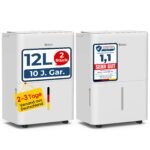 Luftentfeuchter elektrisch 30L, Entfeuchter elektrisch für Keller, Raumentfeuchter elektrisch 40dB für Räume bis zu 245m³/90m², mit Filter und 1M Ablaufschlauch, Timer, 10 J. Gar.