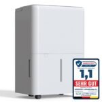 Newentor Luftentfeuchter elektrisch 25L, Entfeuchter elektrisch keller, Raumentfeuchter elektrisch, Dehumidifiers for home für 215m³/80m², mit Timer, Filter, Ablaufschlauch, 10 J. Gar.
