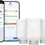 Eve Thermo (Matter, 5. Gen.) 4er Pack: Smartes Heizkörperthermostat, Heizkosten sparen, funktioniert mit Alexa, Apple Home, SmartThings, Google Home, benötigt Thread Border Router