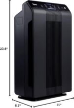 WINIX 5500-2 luftreiniger Allergiker, CADR 390m³/h, 99㎡, Air Purifier für Raucherzimmer gegen Allergien, Staub, Pollen, Tierhaare, Luftqualitätsanzeige, Auto Schlafmodus, Schwarz