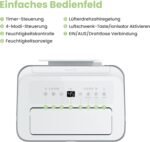 COMFEE' Luftentfeuchter Easy Dry 20L/Tag, 4 Modi, Luftbefeuchter angeschlossen, 3 l Tank, Wäschetrockner, Swing-Funktion, für Räume von 40㎡/100 m³, Weiß