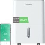 COMFEE' Luftentfeuchter Easy Dry 20L/Tag, 4 Modi, Luftbefeuchter angeschlossen, 3 l Tank, Wäschetrockner, Swing-Funktion, für Räume von 40㎡/100 m³, Weiß