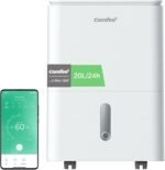 COMFEE' Luftentfeuchter Easy Dry 20L/Tag, 4 Modi, Luftbefeuchter angeschlossen, 3 l Tank, Wäschetrockner, Swing-Funktion, für Räume von 40㎡/100 m³, Weiß