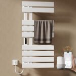 EMKE Badheizkörper Elektrisch 1000 x 500 mm, WiFi Intelligenter Thermostat Elektrischer Handtuchheizkörper, Handtuchwärmer Elektrisch für Alexa und Google Home und APP Schwarz 320W (Right)