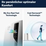 De'Longhi Pinguino PAC EL112 CST WiFi, Mobile Klimaanlage mit MyEcoRealFeel-Technologie für Räume bis zu 110 m³,11.000 BTU/h, 2,9 kW, 63 dB, Entfeuchtungsfunktion, A+, App- und Sprachsteuerung, Weiß