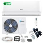 Kältebringer R290 Split Klimaanlage - 12000 BTU - 3,4 kW - Propan Klimagerät mit Heizfunktion, WiFi & App, bis 55qm, sehr leise - 5m Kupferleitung, Kältemittel R290, Montagematerial, Wandhalterung