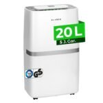 KLAMER Luftentfeuchter elektrisch 25L in 24h mit 5,5L Tank – Leiser, energieeffizienter Raumentfeuchter mit Smart Sensor, Timer & Wäschemodus – Bei Schimmel, Feuchtigkeit & Kondenswasser