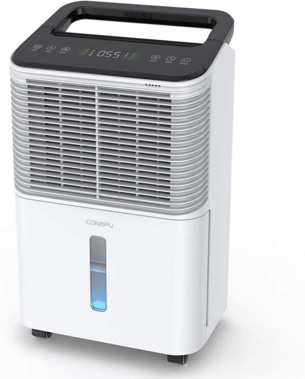 Luftentfeuchter 16L/Tag, Ultra-leiser Luftentfeuchter Elektrisch, Intelligentes Zentralsteuerungs, AUTO Modus, Feuchtigkeitsanzeige Licht, 24H Timer, Raumentfeuchter, Mehr Effizient