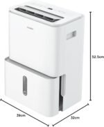 COMFEE' Luftentfeuchter Easy Dry 20L/Tag, 4 Modi, Luftbefeuchter angeschlossen, 3 l Tank, Wäschetrockner, Swing-Funktion, für Räume von 40㎡/100 m³, Weiß