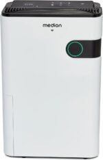 MEDION DH30S Luftentfeuchter elektrisch (smart, bis zu 150m³ (40m²), 24Liter/24h, 43db leise, elektrischer Raumentfeuchter, Timer, Bodenrollen, Entfeuchter)