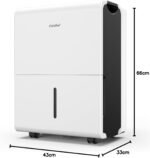 Comfee Luftentfeuchter, 50L/24h, Raumgröße ca. 250m³(100m²), Intelligenter Entfeuchtermodus, 24H Timer, Wassertank 6L, MDDP-50DEN7