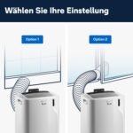 De'Longhi Pinguino PAC EM82, Mobile Klimaanlage für Räume bis zu 80 m³, 9.400 BTU, 2,4 kW, 63 dB, Entfeuchtungsfunktion, Energieklasse A, 24h-Timer, Weiß