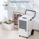 120L/Tag Kompressor Elektrischer Luftentfeuchter: Raumentfeuchter Keller mit Pumpe und Ablassschlauch 300m²/600m³Leistung Entfeuchter Badezimmer 24H Timer Trocknung von Wäsche