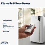 De'Longhi Pinguino PAC EX93 Mobiles Klimagerät mit Abluftschlauch, 60dB(A), Whisper Technology - Sehrleise, Klimaanlage für Räume bis 85m3, 3 Ventilatorgeschwindigkeiten, Entfeuchtungsfunktion, Weiß