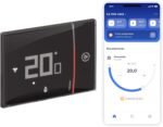 BTicino SXG8002 – Intelligenter WLAN-Thermostat Smarther2 mit Netatmo, Unterputz-Thermostat, programmierbar, EIN-/Aus-Steuerung auch mit App, Alexa und Google, Anzeige der Luftfeuchtigkeit, Schwarz