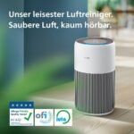 Philips Luftreiniger 2200 Series, HEPA NanoProtect + Aktivkohlefilter, CADR 400m?/h fŸr 104m?, Allergiker, Ultra-leise, Intelligenter und langlebiger Filter (AC2210/10)