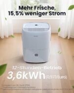 Newentor Luftentfeuchter elektrisch 25L, Entfeuchter elektrisch keller, Raumentfeuchter elektrisch, Dehumidifiers for home für 215m³/80m², mit Timer, Filter, Ablaufschlauch, 10 J. Gar.