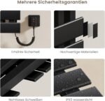 EMKE Badheizkörper Elektrisch 1000 x 500 mm, WiFi Intelligenter Thermostat Elektrischer Handtuchheizkörper, Handtuchwärmer Elektrisch für Alexa und Google Home und APP Schwarz 320W (Right)