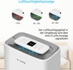 KLAMER Luftentfeuchter elektrisch 25L in 24h mit 5,5L Tank – Leiser, energieeffizienter Raumentfeuchter mit Smart Sensor, Timer & Wäschemodus – Bei Schimmel, Feuchtigkeit & Kondenswasser