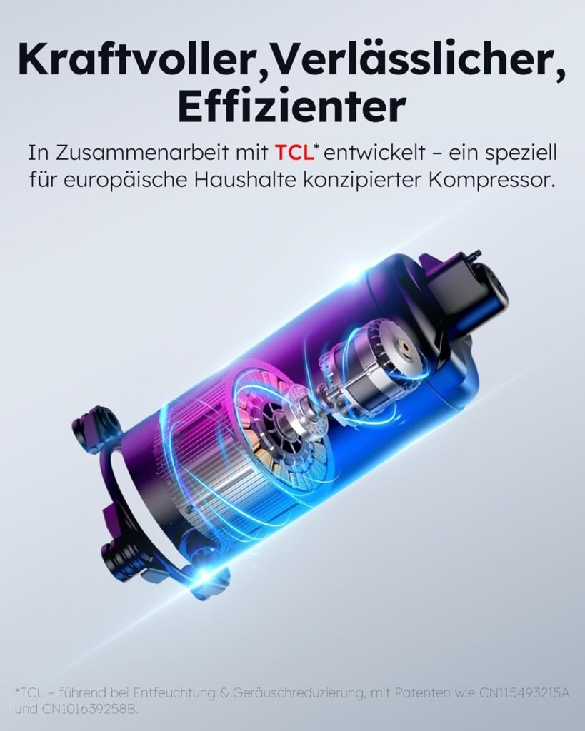 Luftentfeuchter elektrisch 20L/24H, Entfeuchter elektrisch Keller, Raumentfeuchter elektrisch 39dB für Räume bis zu 150m³/50m², Timer, 1M Ablaufschlauch, Filter, 10 J. Gar
