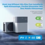 Midea Portasplit Mobile Wärmepumpe, Klimaanlage, Kühlen A++/Heizen A+, 12000 BTU 3, 5kW, für Räume bis zu 42 m² / 105 m³, nur 39 dB(A) im Silent-Modus