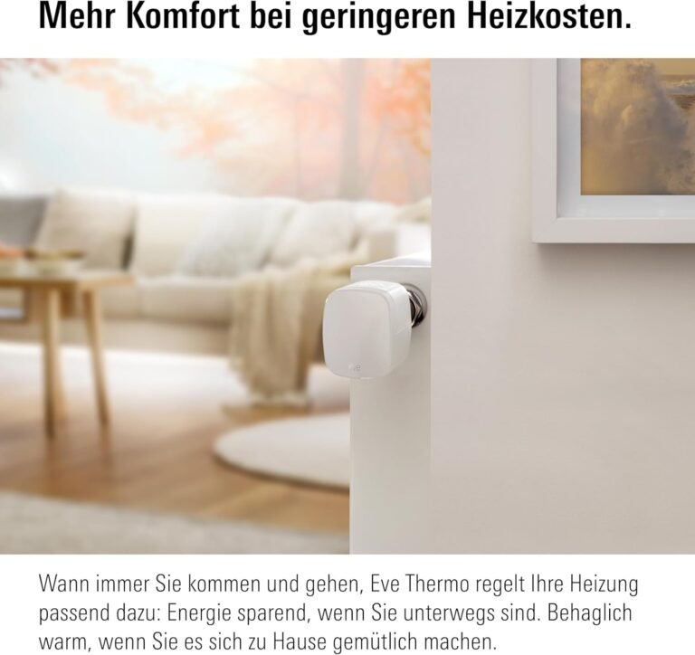 Eve Thermo (Matter) 4er Pack: Smartes Heizkörperthermostat, LED-Display mit Touch-Bedienfeld, Heizkosten sparen, Apple Home, Amazon Alexa, Samsung SmartThings, Google Home, Ben. Thread Border Router