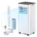 Mobile Klimaanlage 9000 BTU mit Abluftschlauch | 4-in-1 Mobiles Klimagerät | Leiser Betrieb