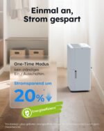 Luftentfeuchter elektrisch 20L/24H, Entfeuchter elektrisch Keller, Raumentfeuchter elektrisch 39dB für Räume bis zu 150m³/50m², Timer, 1M Ablaufschlauch, Filter, 10 J. Gar