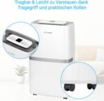 KLAMER Luftentfeuchter elektrisch 20L in 24h mit 5,5L Tank – Leiser, energieeffizienter Raumentfeuchter mit Smart Sensor, Timer & Wäschemodus – Gegen Schimmel, Feuchtigkeit & Kondenswasser