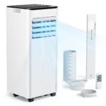 Mobile Klimaanlage 9000 BTU mit Abluftschlauch | 4-in-1 Mobiles Klimagerät | Leiser Betrieb