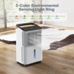 Luftentfeuchter 16L/Tag, Ultra-leiser Luftentfeuchter Elektrisch, Intelligentes Zentralsteuerungs, AUTO Modus, Feuchtigkeitsanzeige Licht, 24H Timer, Raumentfeuchter, Mehr Effizient