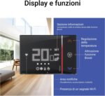 BTicino SXG8002 – Intelligenter WLAN-Thermostat Smarther2 mit Netatmo, Unterputz-Thermostat, programmierbar, EIN-/Aus-Steuerung auch mit App, Alexa und Google, Anzeige der Luftfeuchtigkeit, Schwarz