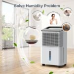 Luftentfeuchter 16L/Tag, Ultra-leiser Luftentfeuchter Elektrisch, Intelligentes Zentralsteuerungs, AUTO Modus, Feuchtigkeitsanzeige Licht, 24H Timer, Raumentfeuchter, Mehr Effizient