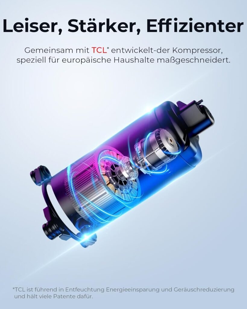 Luftentfeuchter elektrisch 30L, Entfeuchter elektrisch für Keller, Raumentfeuchter elektrisch 40dB für Räume bis zu 245m³/90m², mit Filter und 1M Ablaufschlauch, Timer, 10 J. Gar.