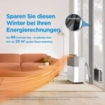 Midea Portasplit Mobile Wärmepumpe, Klimaanlage, Kühlen A++/Heizen A+, 12000 BTU 3, 5kW, für Räume bis zu 42 m² / 105 m³, nur 39 dB(A) im Silent-Modus