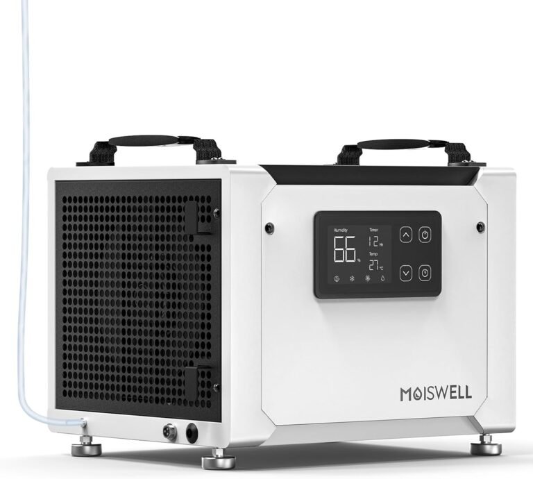 Luftentfeuchter mit Pumpe 35 L/Tag – Effektiv gegen feuchte Räume & Schimmel, für Keller, Kriechkeller, Bad, Schlafzimmer & Waschküche, leise, mobil, mit Display und Timer