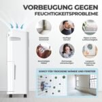 KLAMER Luftentfeuchter elektrisch 25L in 24h mit 5,5L Tank – Leiser, energieeffizienter Raumentfeuchter mit Smart Sensor, Timer & Wäschemodus – Gegen Schimmel, Feuchtigkeit & Kondenswasser