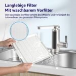 KNKA Luftreiniger Air Purifier H13 HEPA Filter,CADR 300m³/h,bis 80m²,Entfernt 99,97% Staub,Pollen & Gerüche,mit Luftqualitäts-Sensor,Auto- & Schlafmodus,Ideal für Raucherzimmer & Haustiere