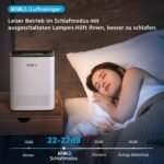 KNKA Luftreiniger Air Purifier H13 HEPA Filter,CADR 300m³/h,bis 80m²,Entfernt 99,97% Staub,Pollen & Gerüche,mit Luftqualitäts-Sensor,Auto- & Schlafmodus,Ideal für Raucherzimmer & Haustiere