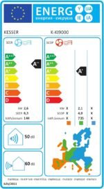 KESSER® Klimaanlage Set Split - mit WiFi/App Funktion Klimagerät - Kühlen A++/ Heizen A+ - 9000 BTU/h (2.600 Watt) Sehr Leise, Kältemittel R32 - Fernbedienung, Timerfunktion - Inkl. Montagematerial