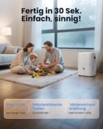 Newentor Luftentfeuchter elektrisch 25L, Entfeuchter elektrisch keller, Raumentfeuchter elektrisch, Dehumidifiers for home für 215m³/80m², mit Timer, Filter, Ablaufschlauch, 10 J. Gar.