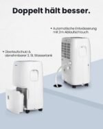Newentor Luftentfeuchter elektrisch 25L, Entfeuchter elektrisch keller, Raumentfeuchter elektrisch, Dehumidifiers for home für 215m³/80m², mit Timer, Filter, Ablaufschlauch, 10 J. Gar.